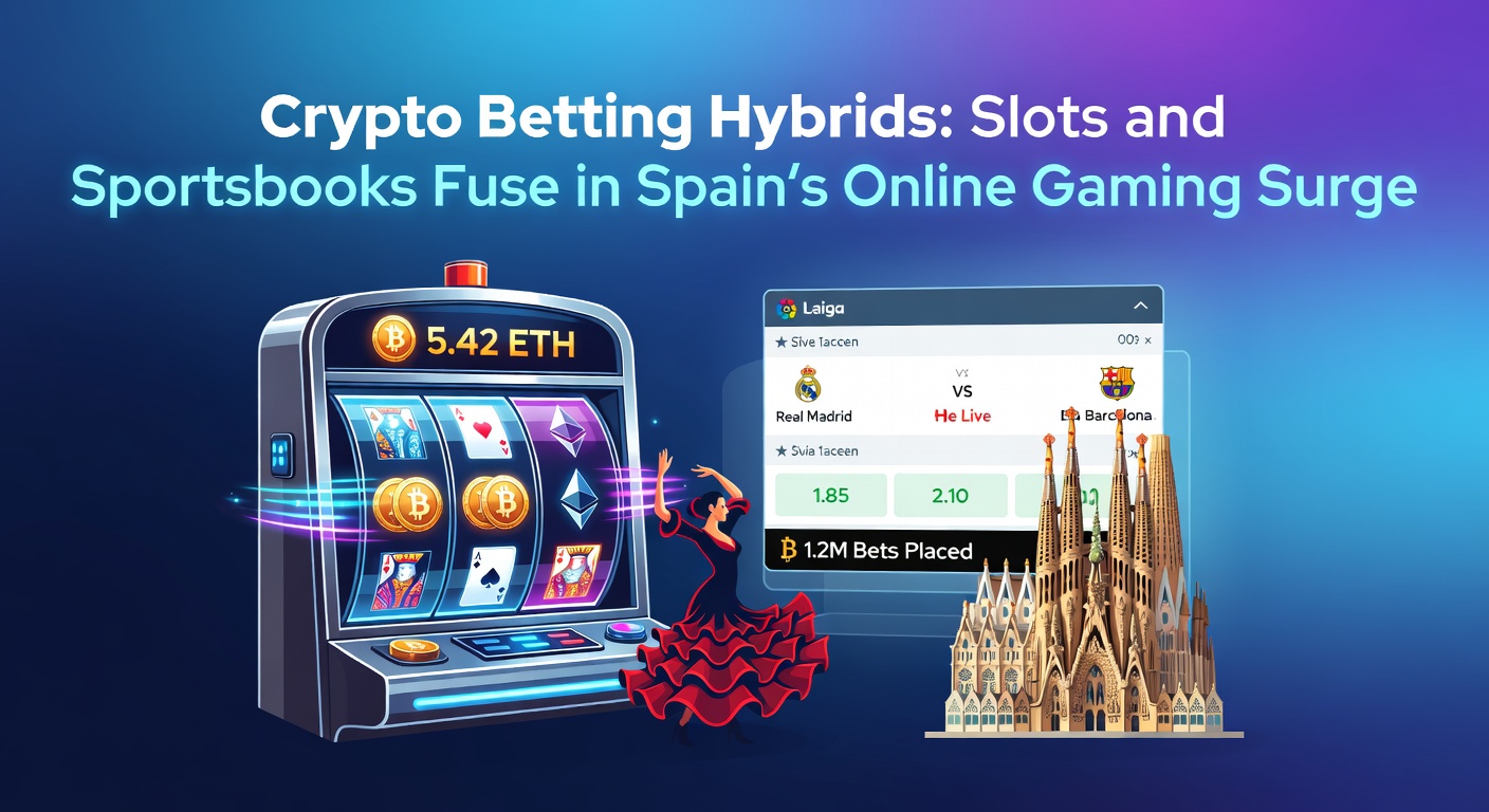 Dynamic digital interface showing crypto wallets integrated with slot reels and live sports odds on a sleek online platform