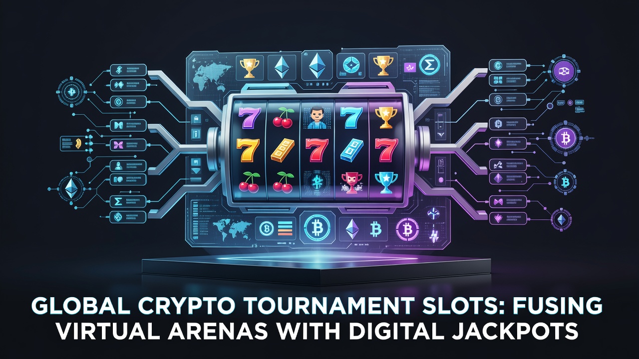 Virtual tournament slot interface on a cryptocurrency gaming platform showing leaderboard and reel mechanics